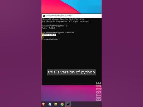 how check python version using cmd in 30 sec|| BitsQue || #python # ...