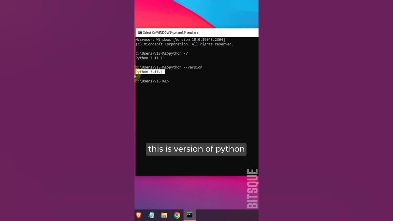 how check python version using cmd in 30 sec|| BitsQue || #python # ...