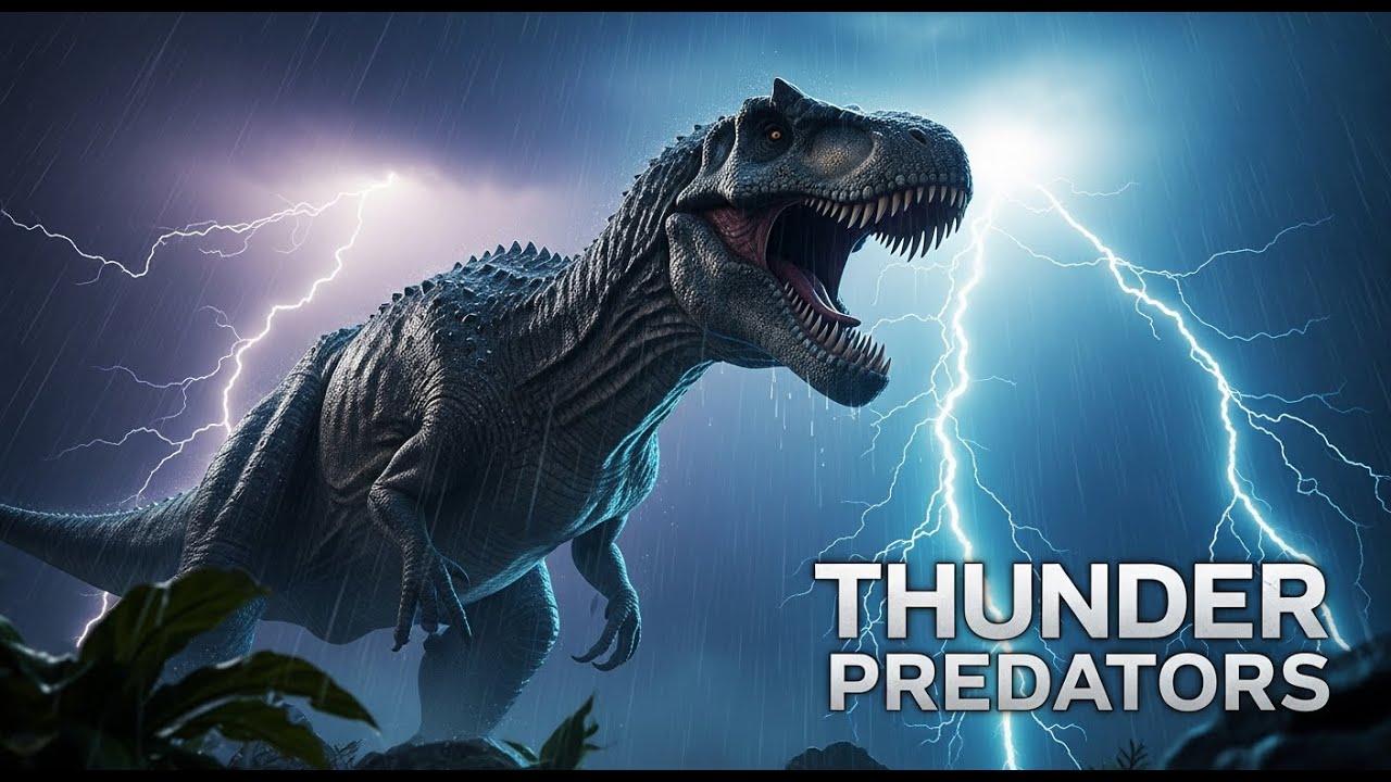 Night of the Thunder Predators: Prehistoric Giants in the Lightning Storm