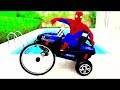 LA RUEDA DE SPIDERMAN SE CAYÓ!! CAMBIO DE RUEDA w APRENDE COLORES Johny Johny YES papá