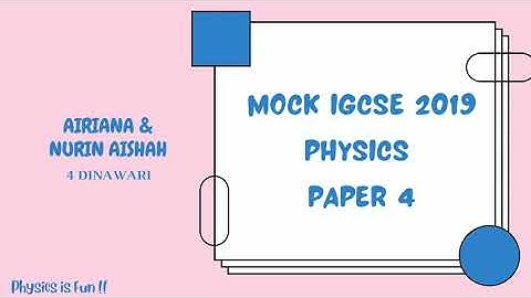 MOCK IGCSE 2019 PAPER 4 IGCSE