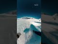 The terrifying moment a skier falls into a glacier crevasse