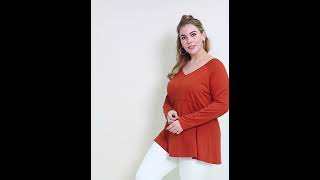 Fall Fun Orange Blouse | Agnes Orinda | Plus Size | Bublédon