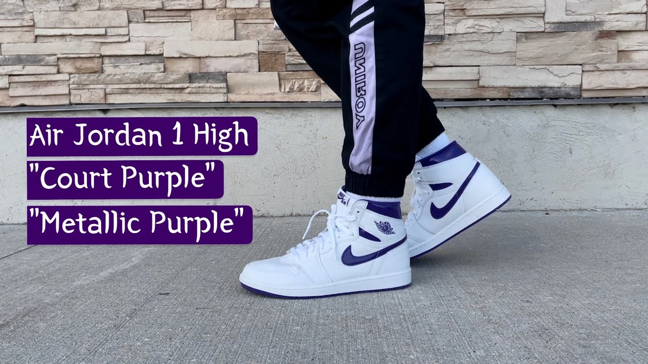 court purple women's air jordan 1