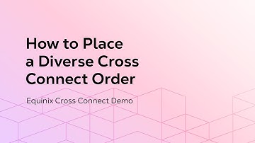 How to Place a Diverse Cross Connect Order