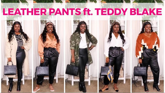 Styling Faux Leather Leggings Six Different Ways  Plus Size Faux Leather  Leggings Outfits 