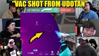 Valorant Pros/streamers react to GE UdoTan Hitting A VAC Shot in a Clean 4K