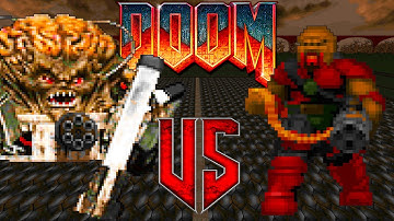 Spider Mastermind vs Chaingunners - Doom Classic: Versus Battle Monster Infighting: Retro Boss Arena
