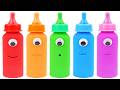 Satisfying ASMR l DIY How to make Colorful Milk Bottle with Kinetic Sand Cutting ASMR