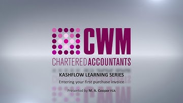Kashflow Enter Your First Purchase Invoice
