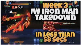 Human Torch Solo's Week 3  IW Iron Man Boss in less than 58 secs | All my Iron men #mcoc #mcocraz screenshot 2