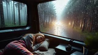 Rain Sounds for Sleeping - Fall Asleep Fast with Calming Rain Sounds on Camping Car Window