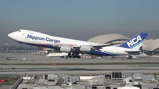 Nippon Cargo Airlines Boeing 747-8F [JA16KZ] takeoff from Los Angeles (LAX/KLAX)