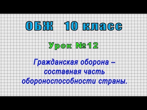 ОБЖ 10 класс (Урок№12 - Гражданская оборона – составная часть обороноспособности страны.)