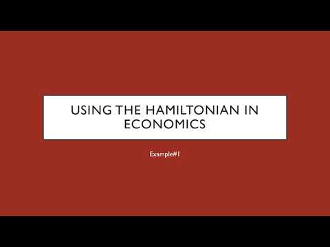 Using the Hamiltonian in Economics: Example #1