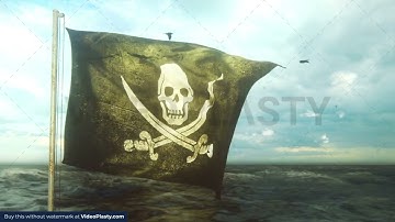 Pirate Flag 3D Stock Video