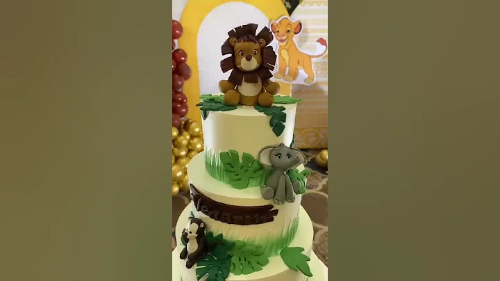 lion king theme birthday cake/lion king theme birthday party/jungle theme cake fondant