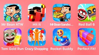 Mr Bean ATW, Hit It, Mr Bean Sandwich, Red Ball 6, Tom Gold Run, Crazy Shopping, Rocket Buddy, screenshot 4