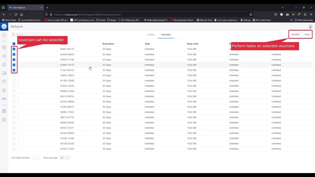 Unifi Hotspot Voucher Management