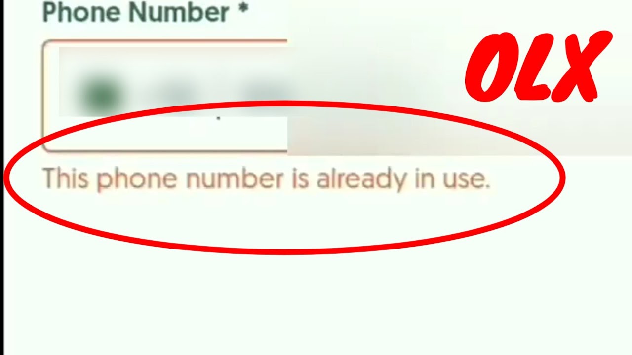 OLX Fix This phone number is already in use Problem Solve 