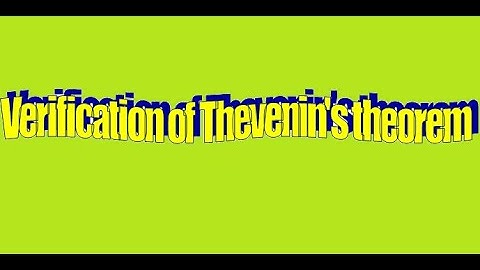 Verification of Thevenin