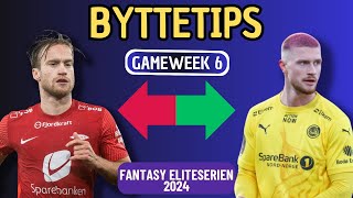 Byttetips for GW6 Fantasy Eliteserien || Eliteserien Fantasy 2024 Tips