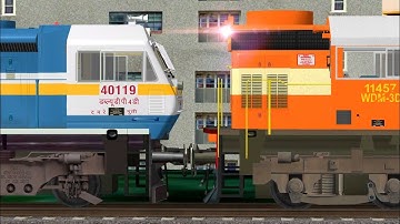 Wdp4d loco failed rescue by wdm3a in indian train simulator