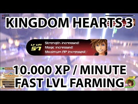[Kingdom Hearts 3] Fast Leveling Spot (10.000 XP per minute) - Missable!