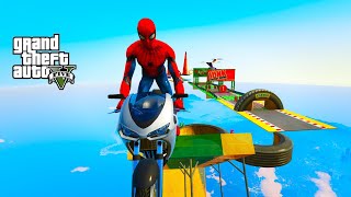 GTA 5 Epic Ragdolls | Spider-Man Motorcycle Stunt Jump Ramps | Fun Ep.06