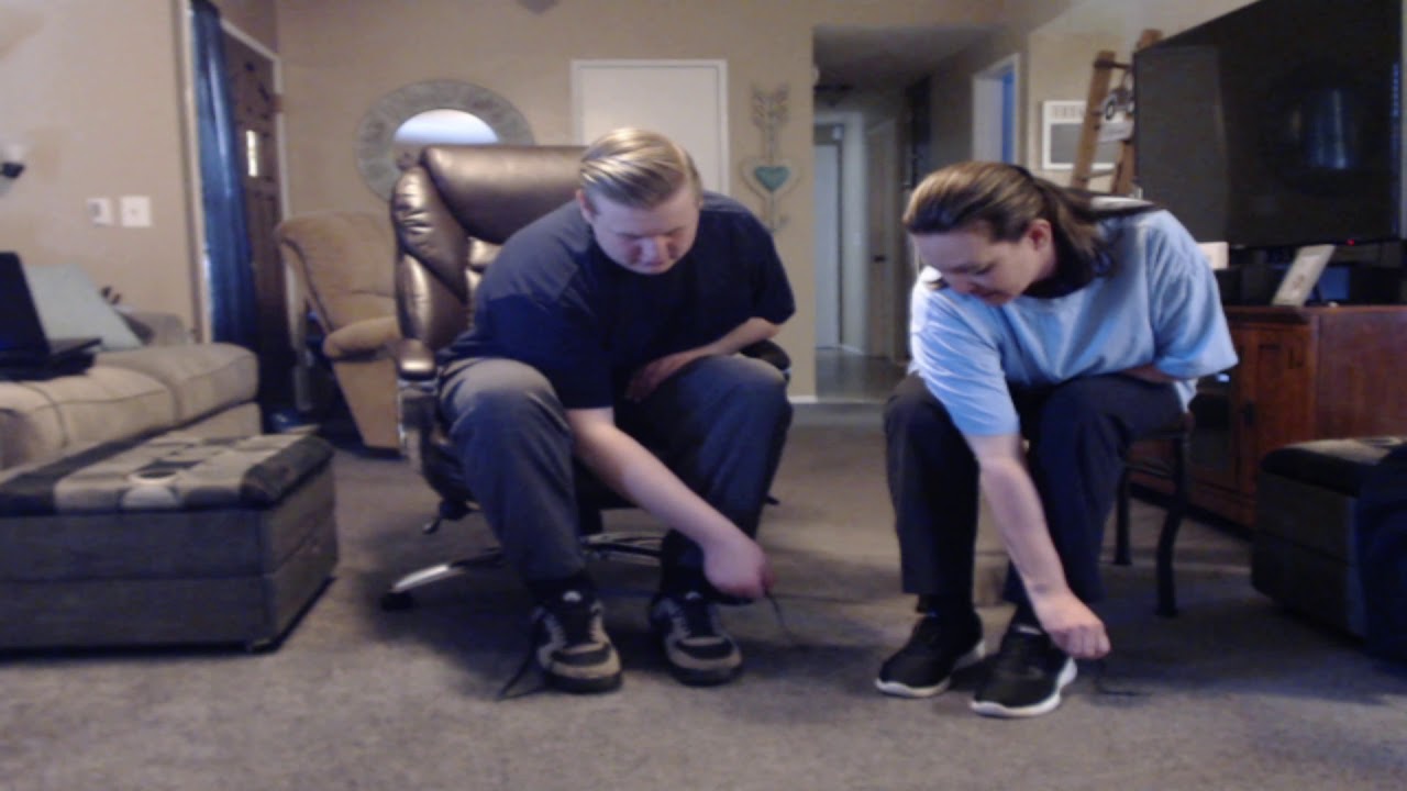 Donning socks and shoes onehanded technique YouTube