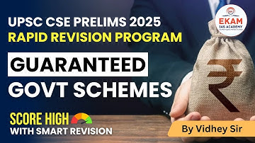 🎯 Guaranteed Government Schemes for UPSC Prelims 2025 | Rapid Revision Program (Part 1) | Vidhey Sir