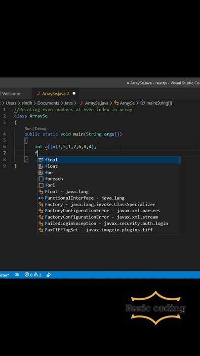 Printing even numbers at even index in an array | JAVA | Java ...
