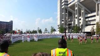 South Carolina marching band in Gamecock village.(1)