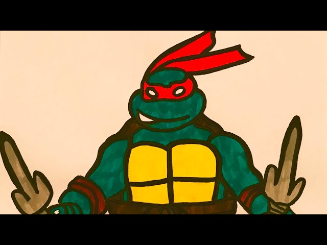 Come disegnare RAFFAELLO - TARTARUGHE NINJA ?  Haw to draw Ninja Turtles -  Raphael !! 👍🤚 