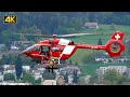 Helicopter Rescue Training with MBB-BK117 REGA Helicopter HB-ZQG at Grenchen Airport, Switzerland