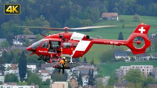 Helicopter Rescue Training with MBB-BK117 REGA Helicopter HB-ZQG at Grenchen Airport, Switzerland