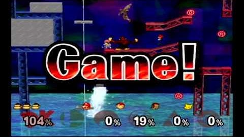 Super Smash Bros Melee Debug Menu Fun - 5 CPU vs Metal Giga Bowser on Target Test Mario