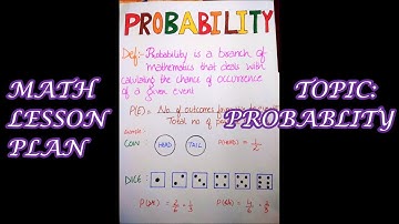 B.Ed Math Lesson Plan || Class 8 || Probability|| HD
