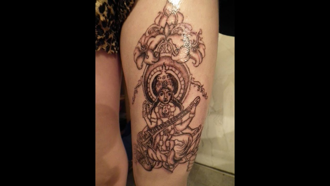 Tattooing Sarasvati on My Leg - YouTube