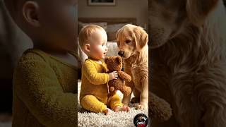 Baby & Puppy’s Funniest Teddy Bear Game 😂🐶🧸 | Cute AI #Short #anime #foryou