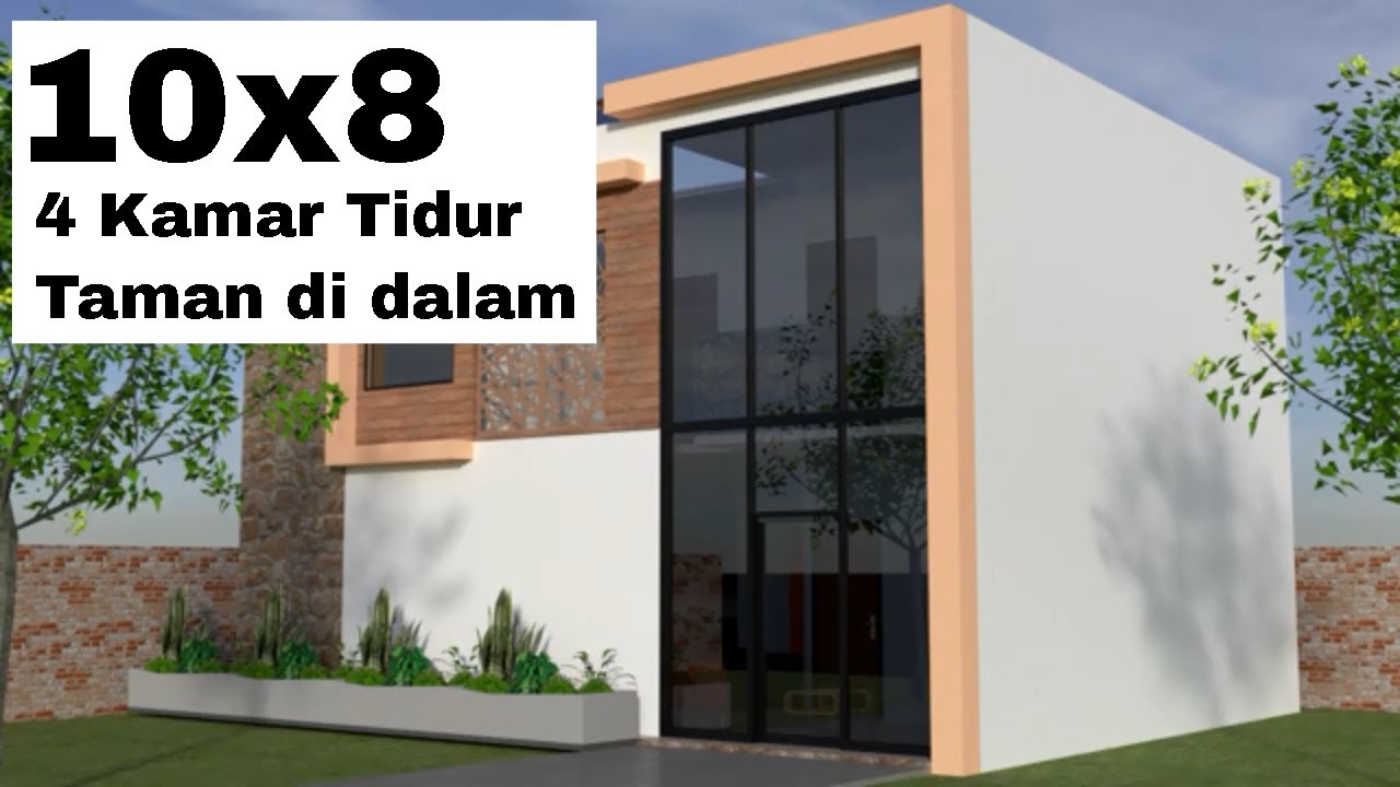 Desain Rumah  Minimalis 10x8  4 Kamar Tidur YouTube