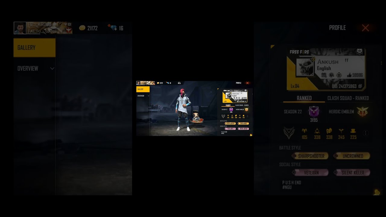 🔥FREE FIRE AWM KING ANKUSH FF😉 UID 