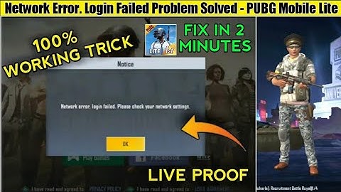 PUBG Mobile Lite Network Error Login Failed Problem Solved| Fix Login Failed Problem In Pubg Lite