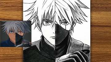 How to Draw Kakashi vs Gojo | Easy Anime Crossover Art | Drawing Tutorial Step-by-Step