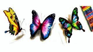 oil pastel drawing | how to draw butterfly | oil pastel tutorial for beginners