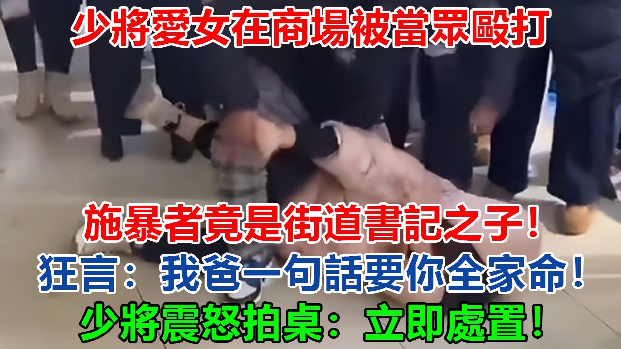 少將愛女在商場被當眾毆打，施暴者竟是街道書記之子！對方狂言：「我爸一句話要你全家命」少將震怒拍桌：立即處置！#大案紀實 #刑事案件 #案件解說