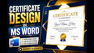 Certificate Design in MS Word | Professional Certificate Design Tutorial