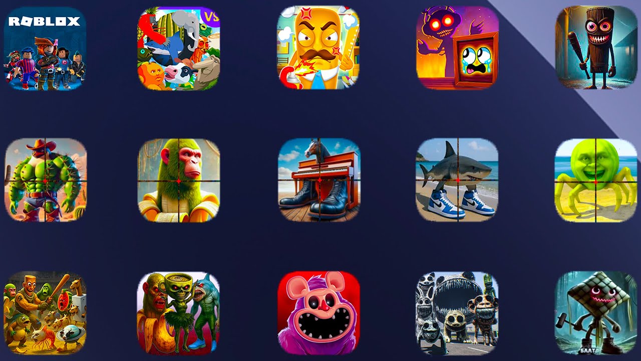 Italian Brainrot Meme Sniper, LinGang Melon, Tung Tung Sahur, Poppy Playtime, Dark Riddle, Game Ipad