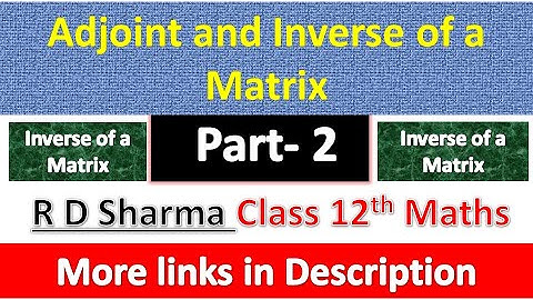 Adjoint and Inverse of a Matrix | Class 12th Maths Solution | Dhanpat Rai Publication | Part 2