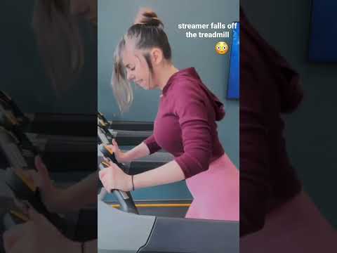 Ijenz falls off the treadmill! Streamer falls down